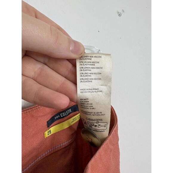 Maeve Pants Womens 29 The Colette Linen Blend Cropped Wide Leg Anthropologie - Picture 11 of 11